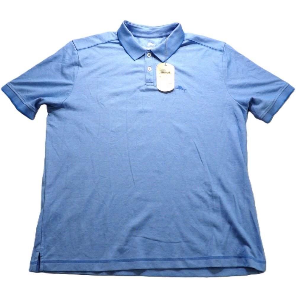 NWT Tommy Bahama Campanula Blue Polo Shirt Cotton Blend Men XL Casual Breathable